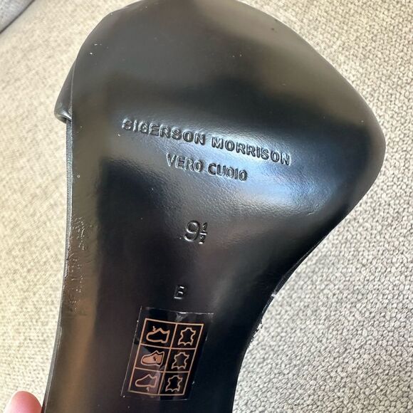 Sigerson Morrison Phoebe T Strap Heeled Sandals Stilettos Black Size 9.5 US - Picture 7 of 7